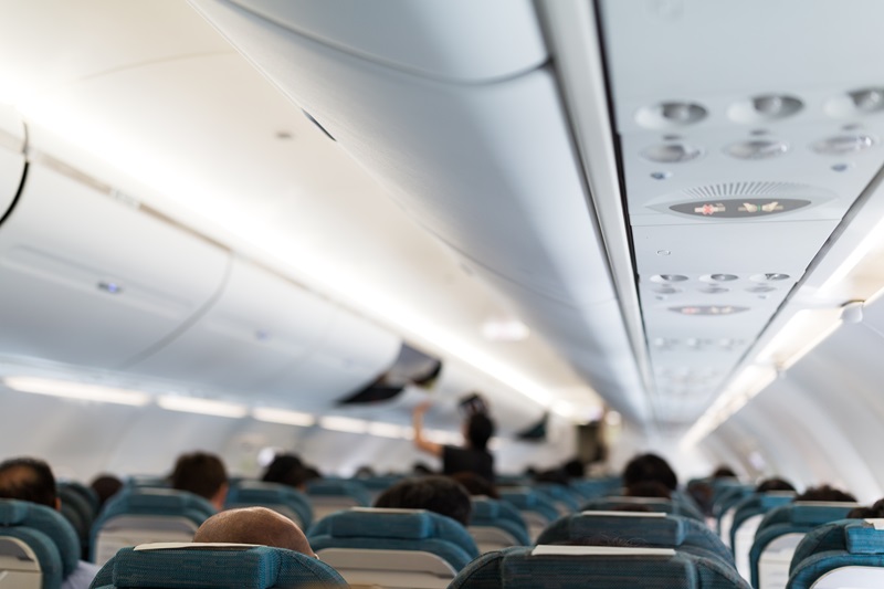 Interior of the passenger airplane